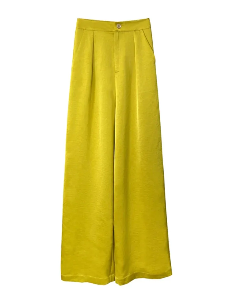 Streetwear Loose Wide Leg Pants For Women High Waist Solid Minimalist Trousers Female Spring Fashion Clothing Style