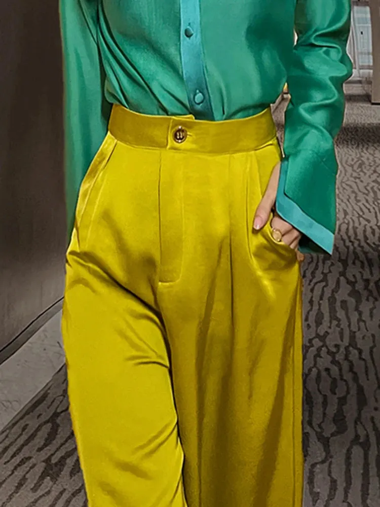 Streetwear Loose Wide Leg Pants For Women High Waist Solid Minimalist Trousers Female Spring Fashion Clothing Style
