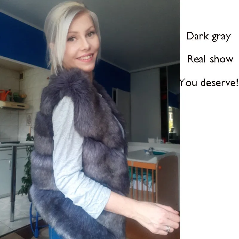 VenusFox Faux Fur Vest Jacket