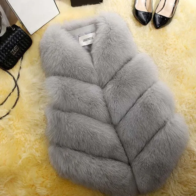 VenusFox Faux Fur Vest Jacket