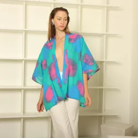 Vintage Hand Dyed Gauze Rorschach Kimono