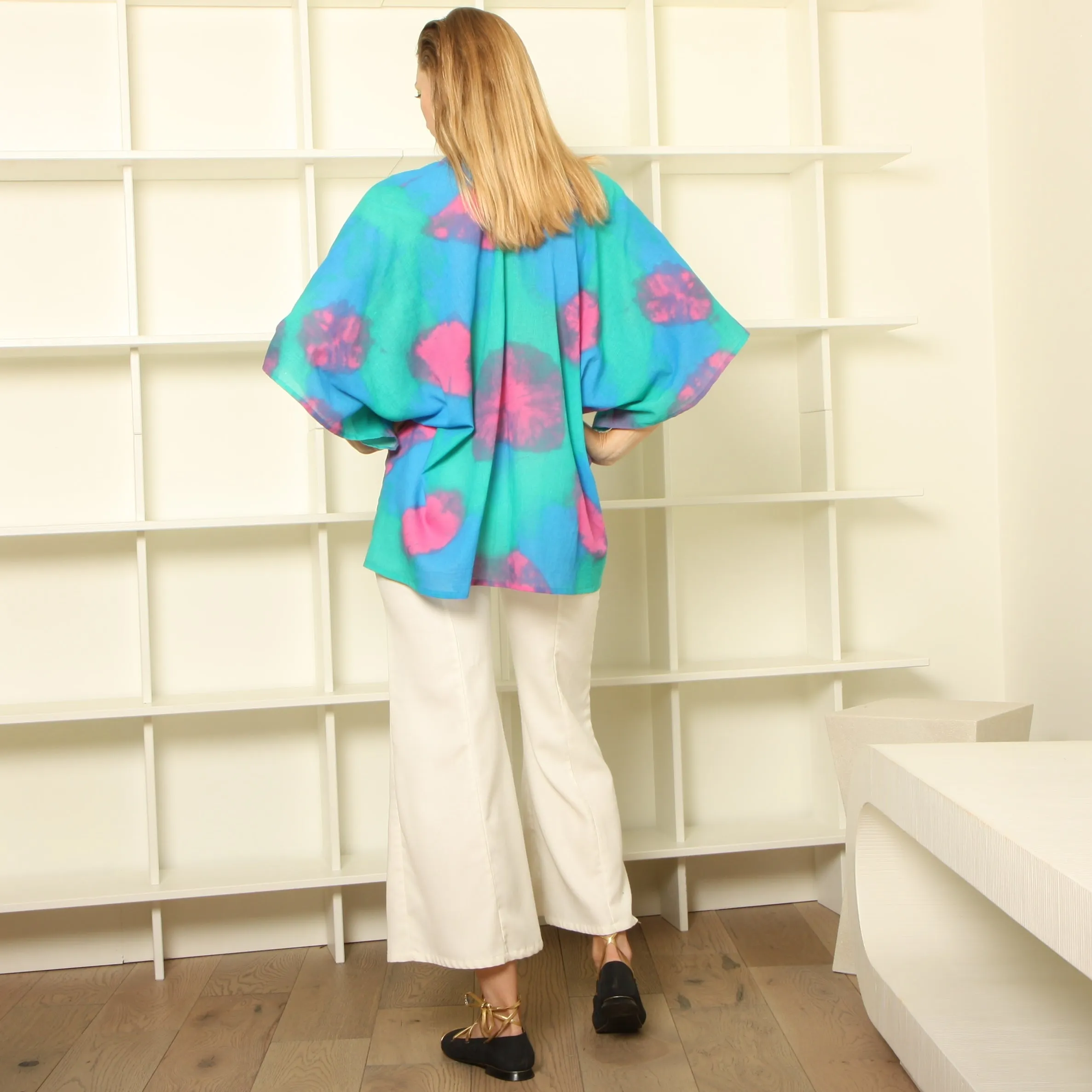 Vintage Hand Dyed Gauze Rorschach Kimono