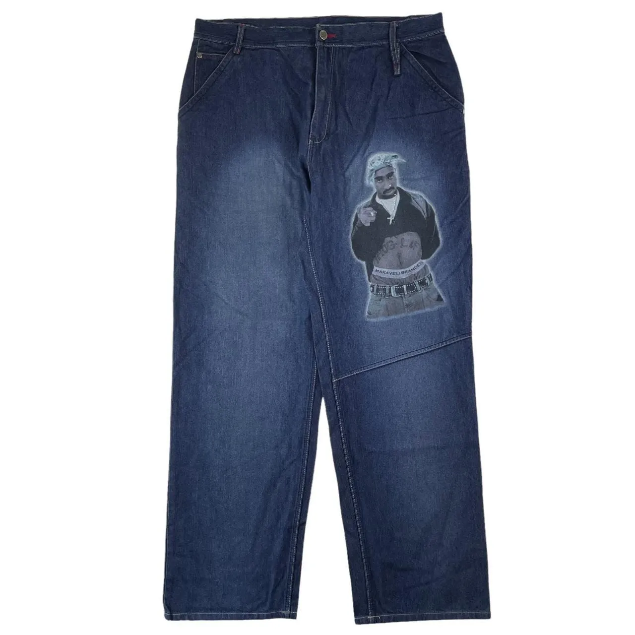 Vintage Tupac rapper denim jeans trousers W38
