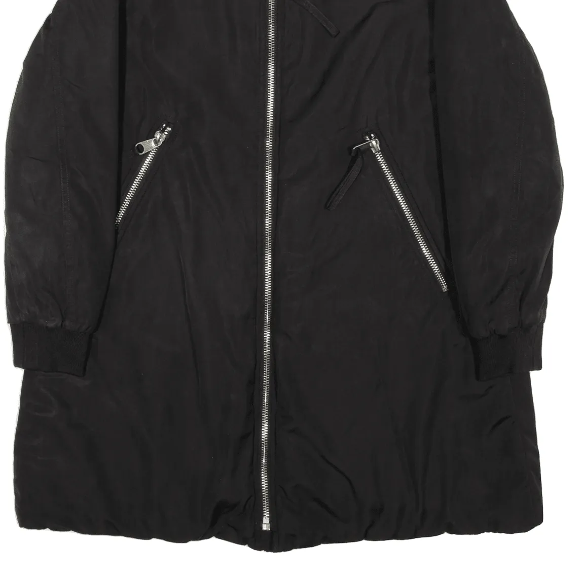 ZARA Trf Collection Quilted Lined Womens Bomber Coat Black S